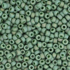 Miyuki rocailles Perlen 11/0 - Opaque glazed frosted rainbow shamrock green 11-4700